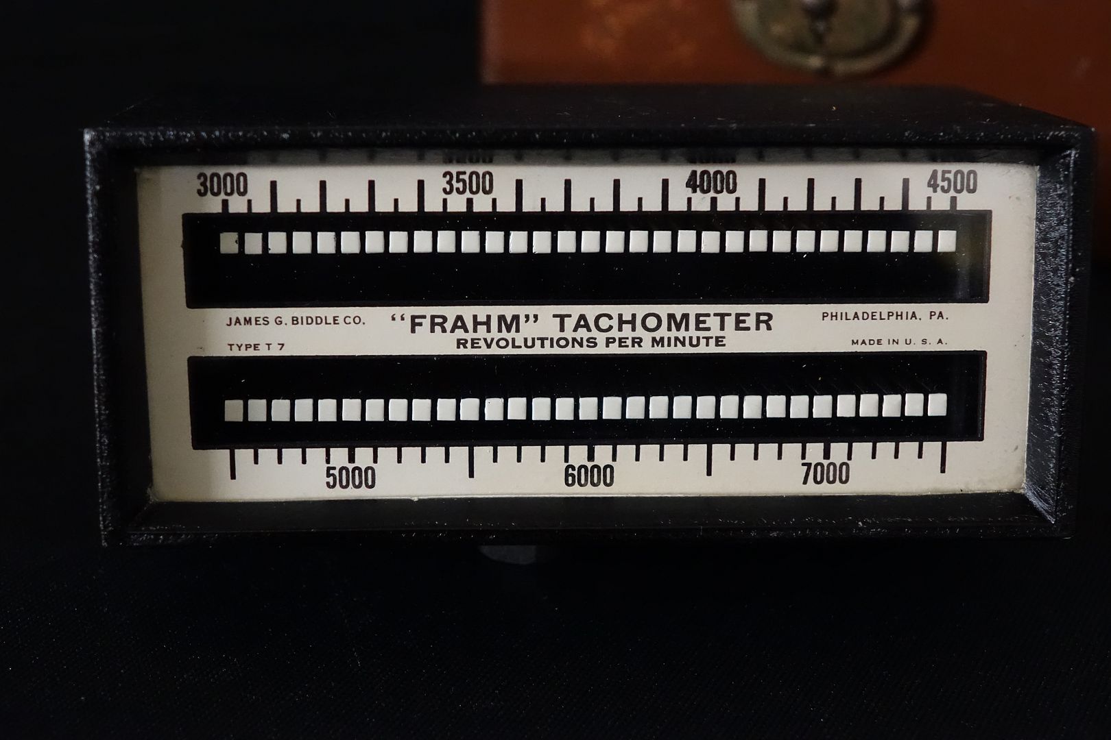 Vibrating Reed Tachometer 3000 7500 RPM Tach Frahm Biddle Sticht 6246
