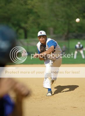 Nolan Becker hurls a pitch. He ended his Stuyvesant career with a 2-2 record and a 1.09 ERA in 32 innings. Photo by Andrew Schwartz