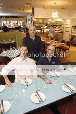 Bloomingdale Road2 Chef Ed Witt, right, with managing partners Jeremy Wladis, left and Phil Ballatore, standing. Photo By: Andrew Schwartz
