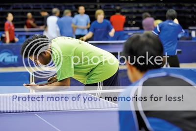 pingpong2 Shawn Embleton gets ready to serve. Photo by Daniel S. Burnstein