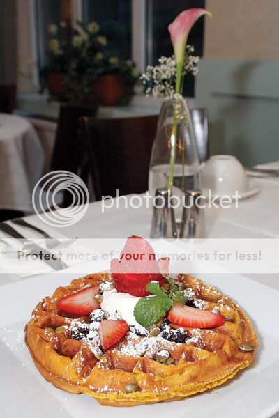 Sarabeth’s pumpkin waffles are worth a trip from the West Coast. Photo by Andrew Schwartz